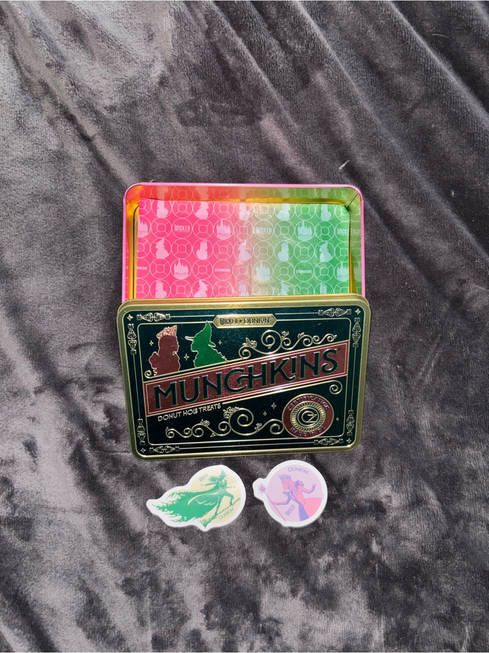 Dunkin’s Wicked Munchkin Tin with Stickers (Limited Edition Tin)